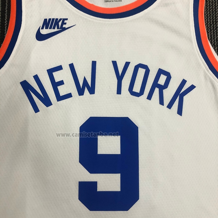 Camiseta New York Knicks RJ Barrett #9 75th Anniversary Blanco